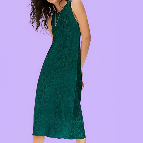 Anthropologie Dresses & Skirts - NEW ANTHROPOLOGIE Maeve Adrienne Twist Back Velvet Midi Dress Green Size S